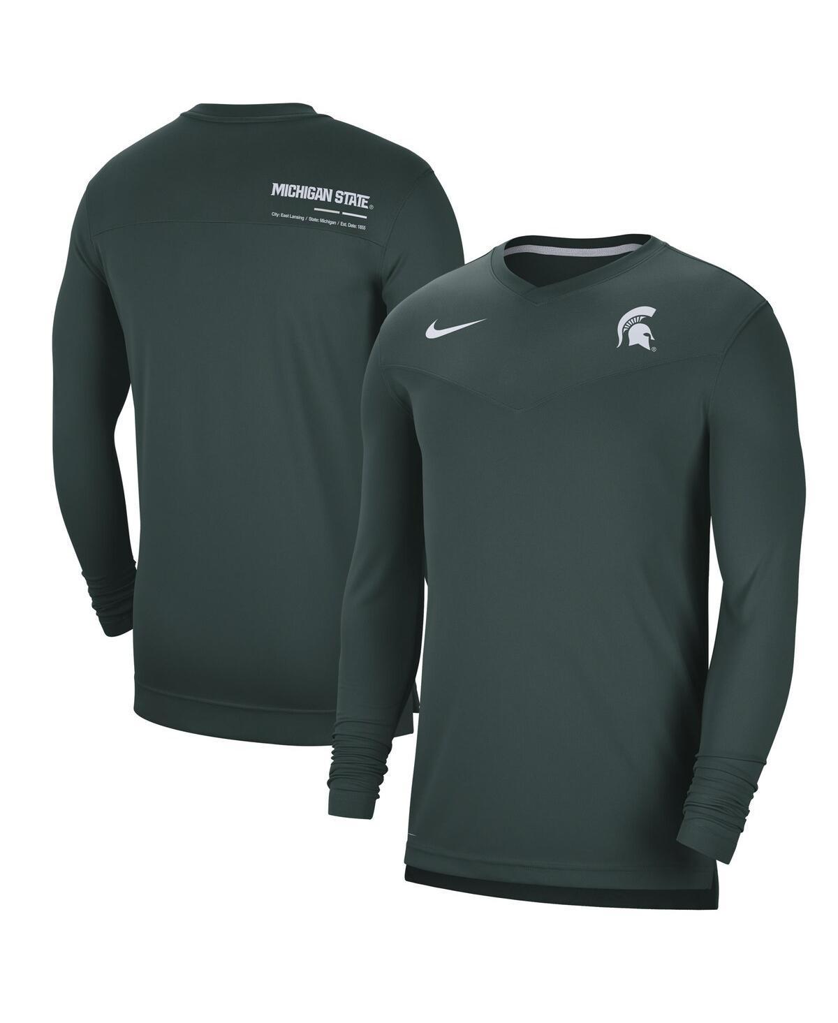 Mens Nike Green Michigan State Spartans 2022 Coach Performance Long Sleeve V-Neck T-shirt Product Image