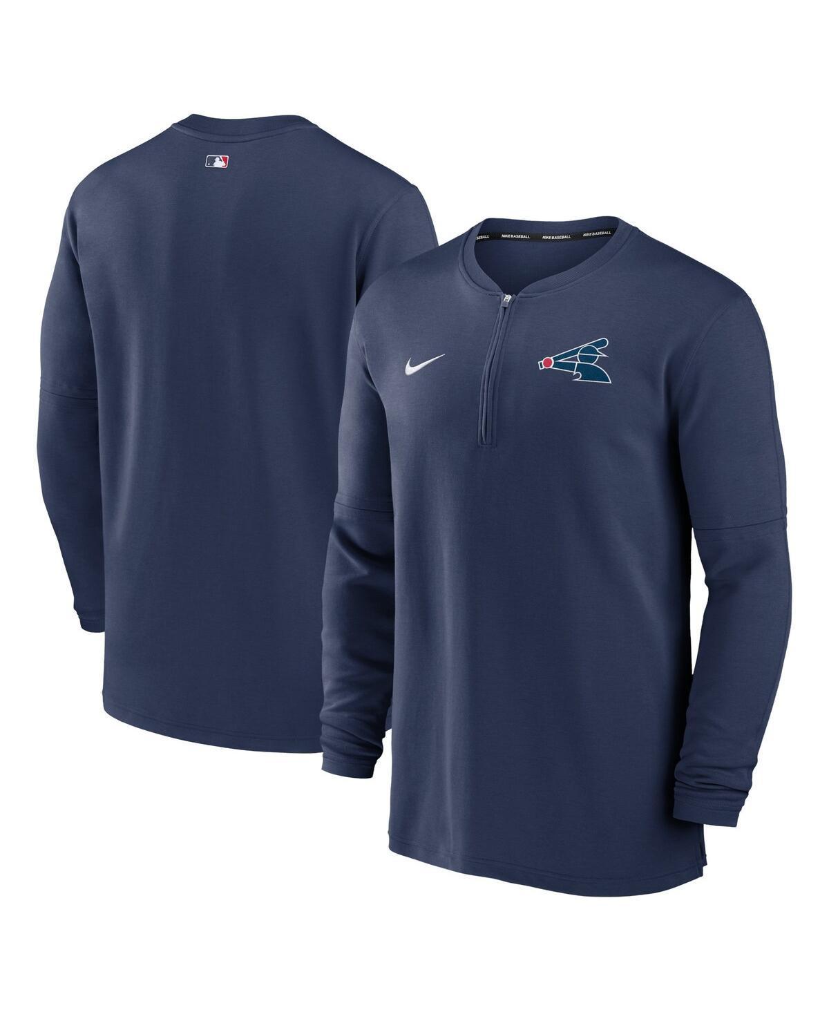 NIKE Texas Rangers Authentic Collection Game Time  Men's Dri-fit Mlb 1/2-zip Long-sleeve Top In Blue Product Image