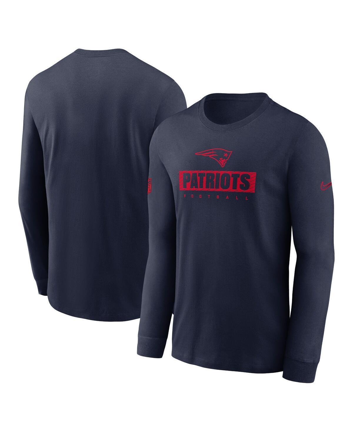 Nike Mens Navy New England Patriots Sideline Performance Long Sleeve T-Shirt Product Image