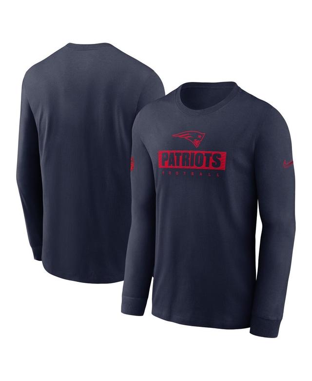 Nike Mens Navy New England Patriots Sideline Performance Long Sleeve T-Shirt Product Image