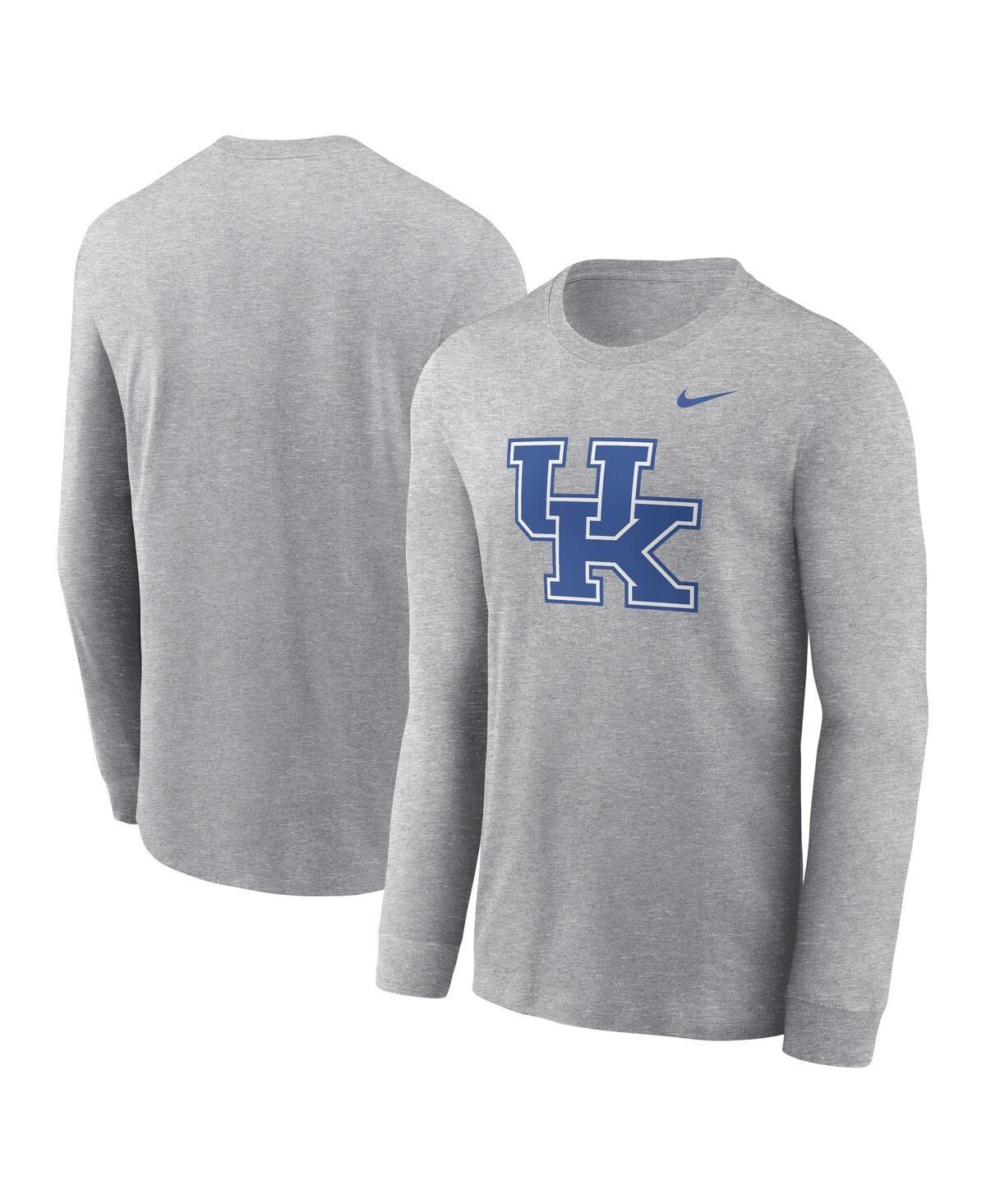 Nike Mens Heather Gray Kentucky Wildcats Primary Logo Long Sleeve T-Shirt Product Image