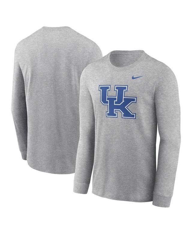 Nike Mens Heather Gray Kentucky Wildcats Primary Logo Long Sleeve T-Shirt Product Image