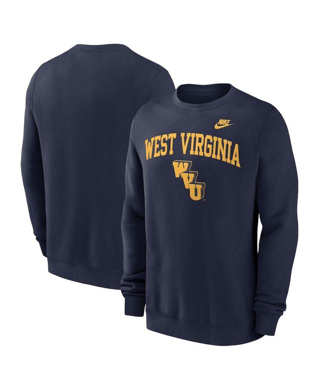 Nike Mens West Virginia Mountaineers Legacy Classic Tackle Twill EmbroideredArch Over Logo Pullover Sweatshirt Product Image