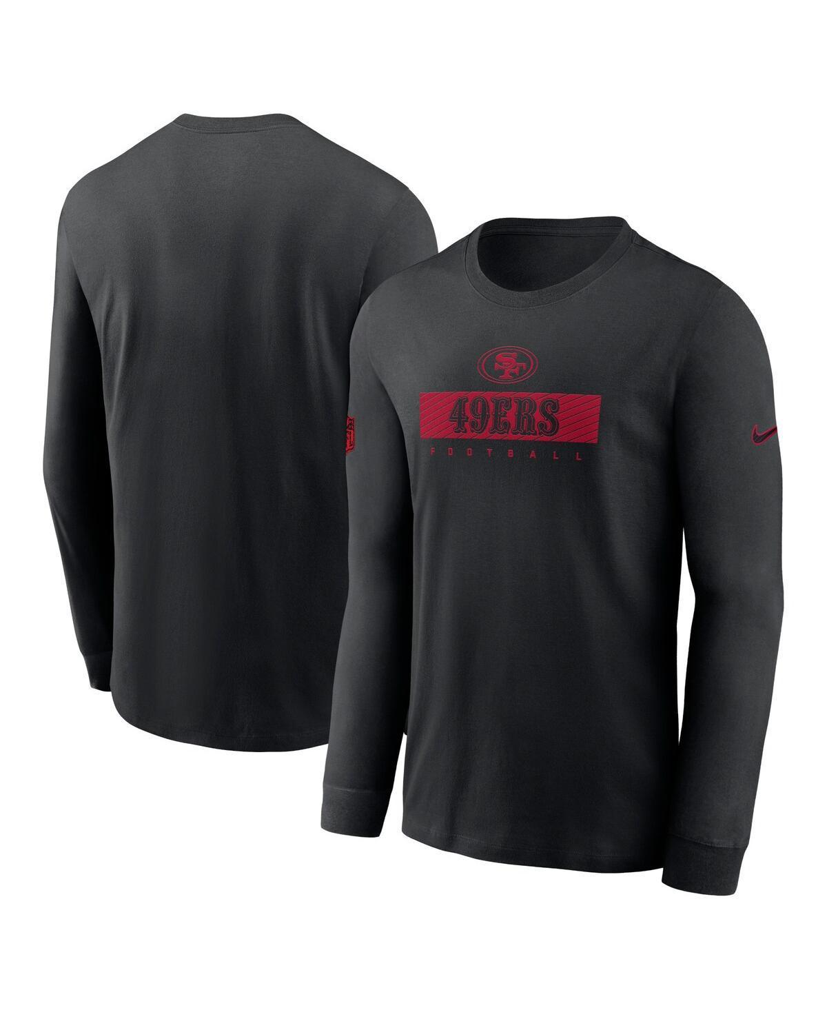 Nike Mens Black San Francisco 49ers Sideline Performance Long Sleeve T-Shirt Product Image