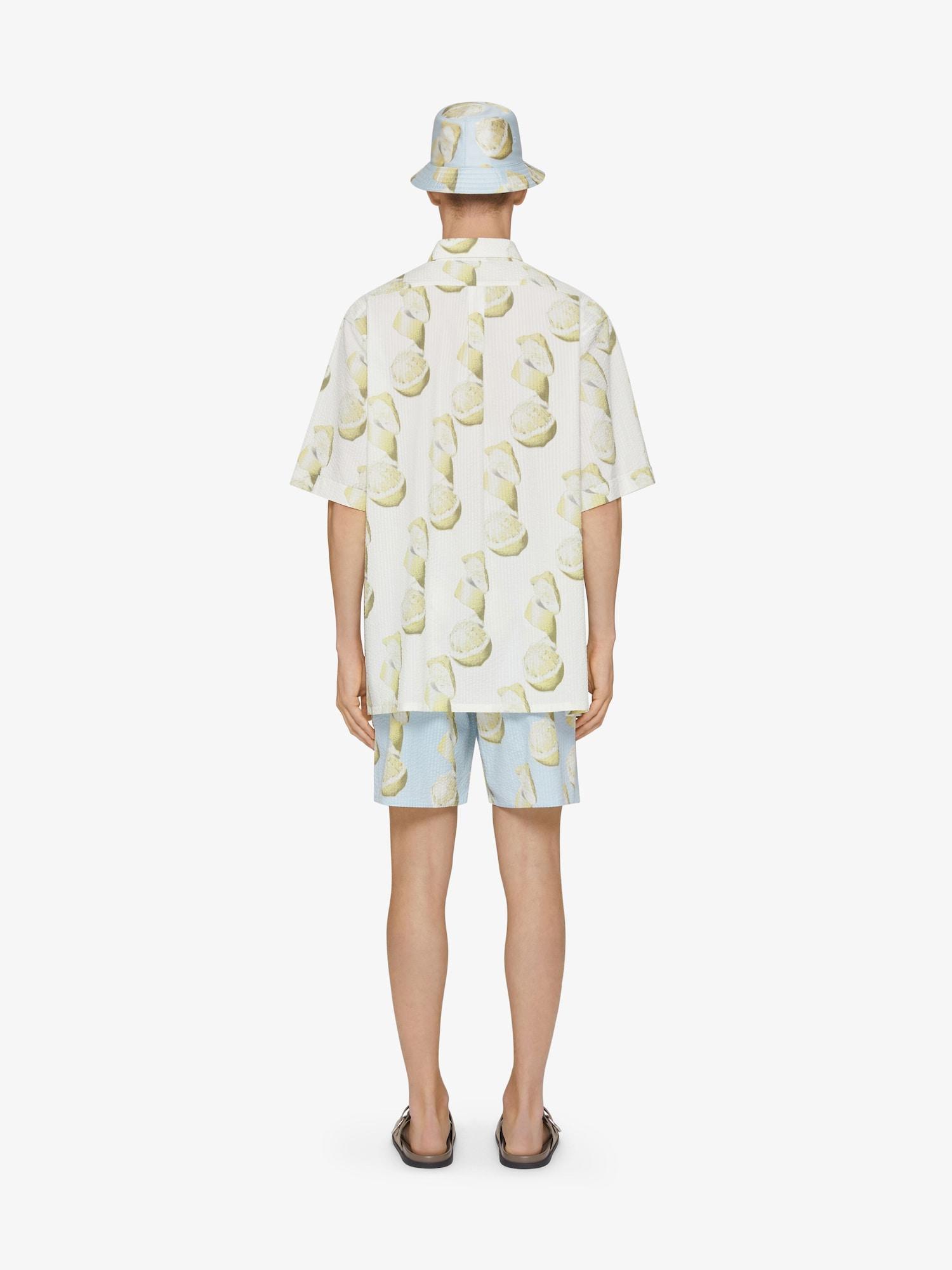 Shirt in cotton seersucker with lemon print Product Image