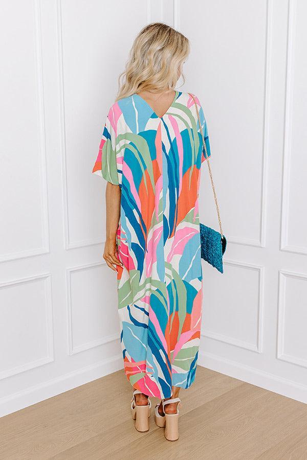 Coastal Breeze Linen-Blend Caftan Midi Product Image