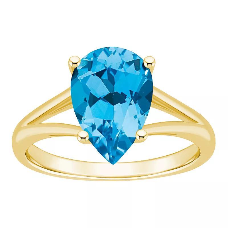 Alyson Layne 14k White Gold Pear Shape Blue Topaz Ring, Womens Product Image