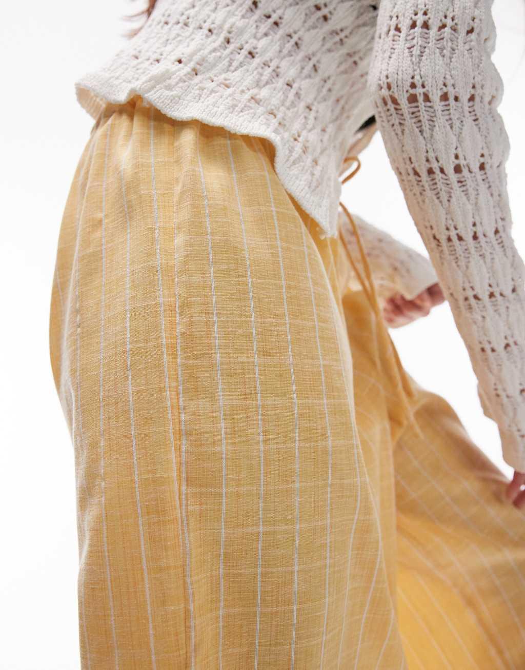 Topshop beach check pants in sunshine yellow Product Image