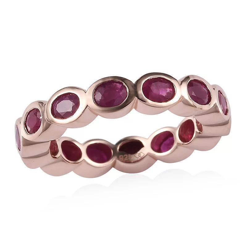 14k Rose Gold Over Silver Natural Ruby Eternity Ring, Womens Red Product Image