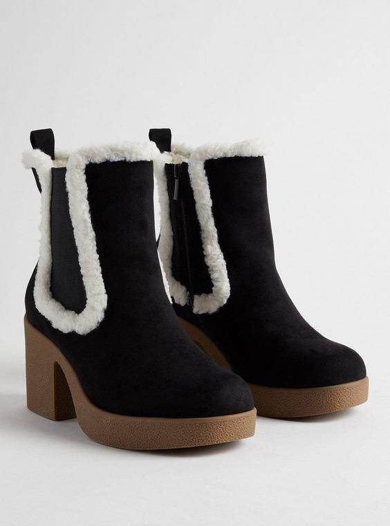 Shearling Trim Platform Bootie (WW) Product Image