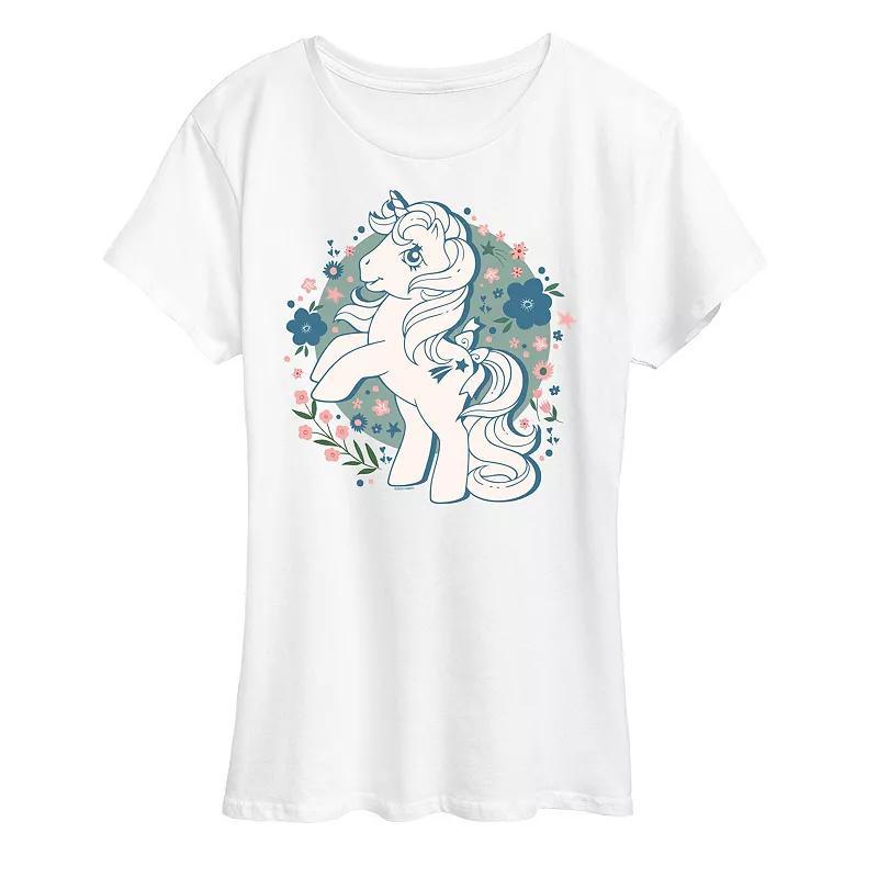 Plus My Little Pony Floral Graphic Tee, Womens Grey Gray Product Image