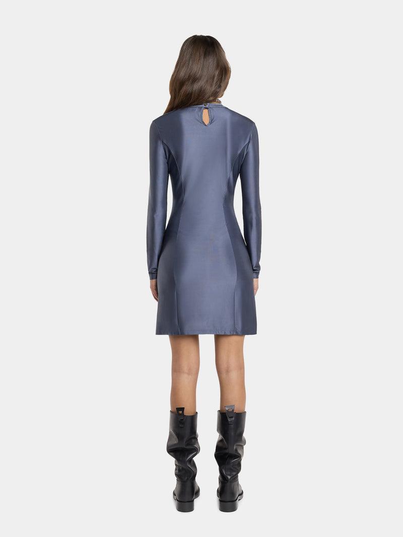 GREY SHORT GATHERED DRESS IN JERSEY Product Image