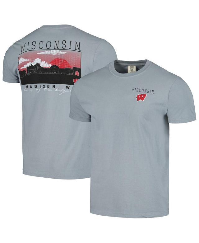 Mens Gray Wisconsin Badgers Campus Scene Comfort Colors T-shirt Product Image