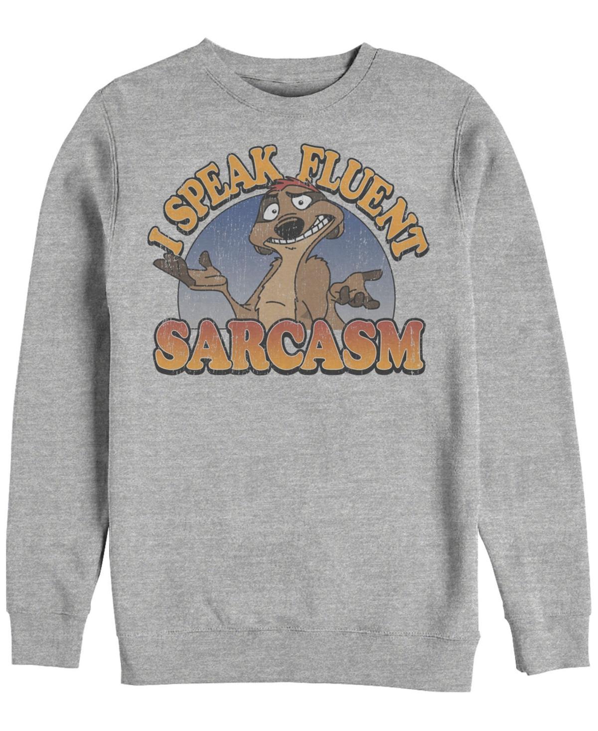 Disney Mens Lion King Timon Speaks Sarcasm, Crewneck Fleece Product Image