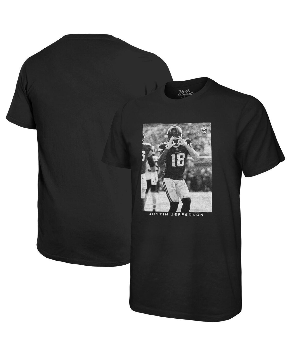 Mens Majestic Threads Justin Jefferson Minnesota Vikings Oversized Player Image T-Shirt Product Image