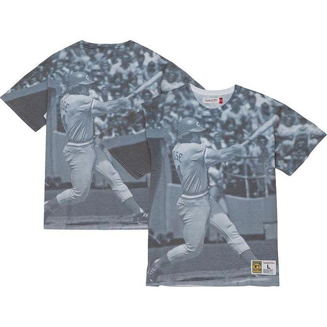 Mens Mitchell & Ness Pete Rose Cincinnati Reds Cooperstown Collection Highlight Sublimated Player Graphic T-Shirt Product Image