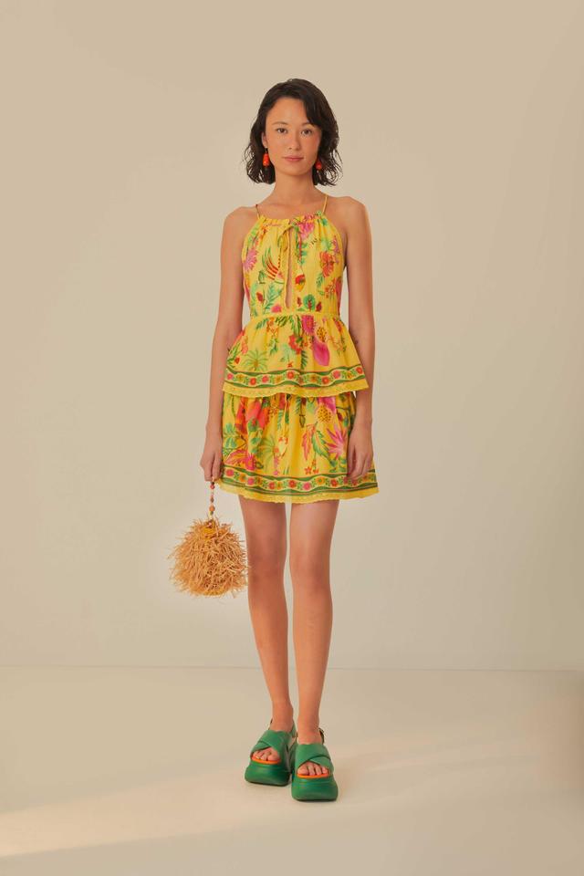 Yellow Delicate Fruit Garden Mini Skirt, DELICATE FRUIT GARDEN YELLOW / M Product Image