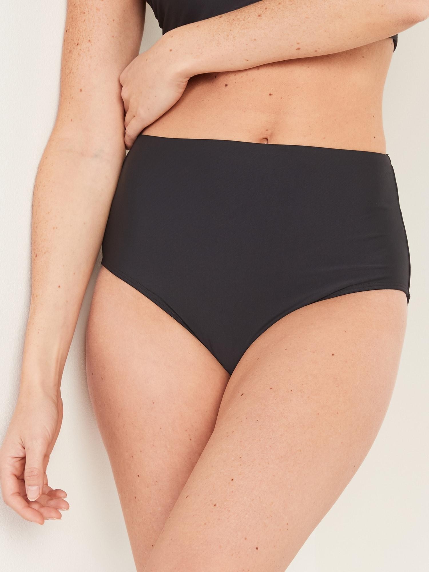 High-Waisted Bikini Swim Bottoms Product Image