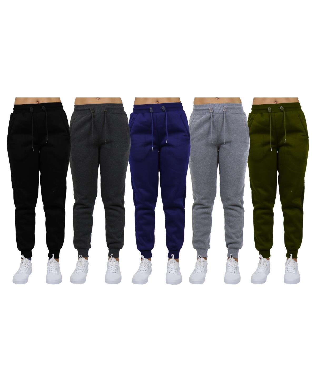 Galaxy By Harvic Womens Loose-Fit Fleece Jogger Sweatpants-5 Pack Product Image