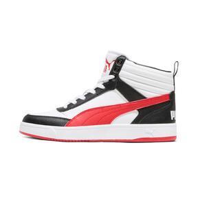 PUMA Dribble Mid Men's Sneakers in White/For All Time Red/Black Product Image