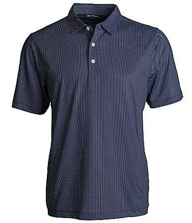 Cutter  Buck Big  Tall Performance Stretch Forge Eco Symmetry Print Sleeve Polo Shirt Product Image