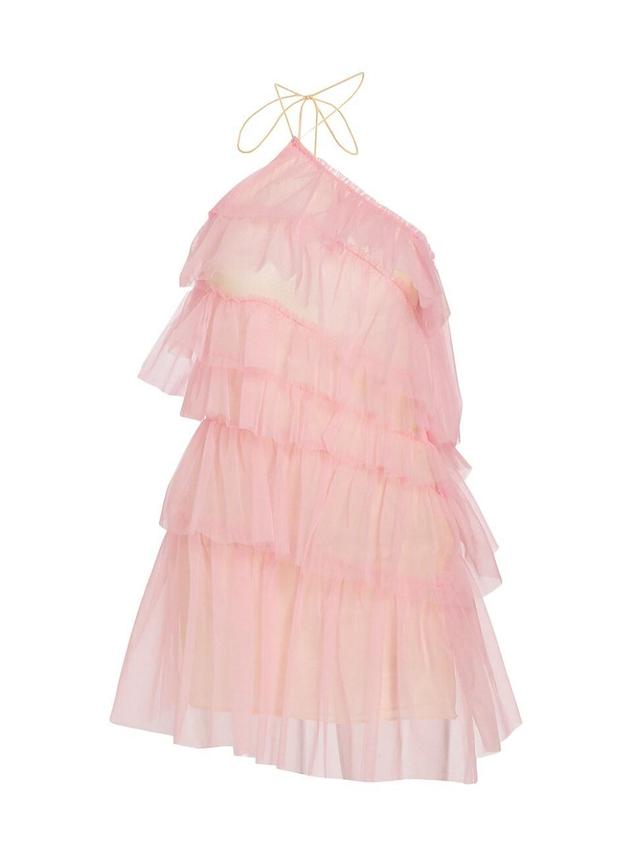 Womens Lou Tiered Tulle Halter Minidress Product Image