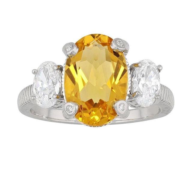 SIRI USA by TJM Sterling Silver Cubic Zirconia & Lab-Grown Citrine Ring, Womens Product Image