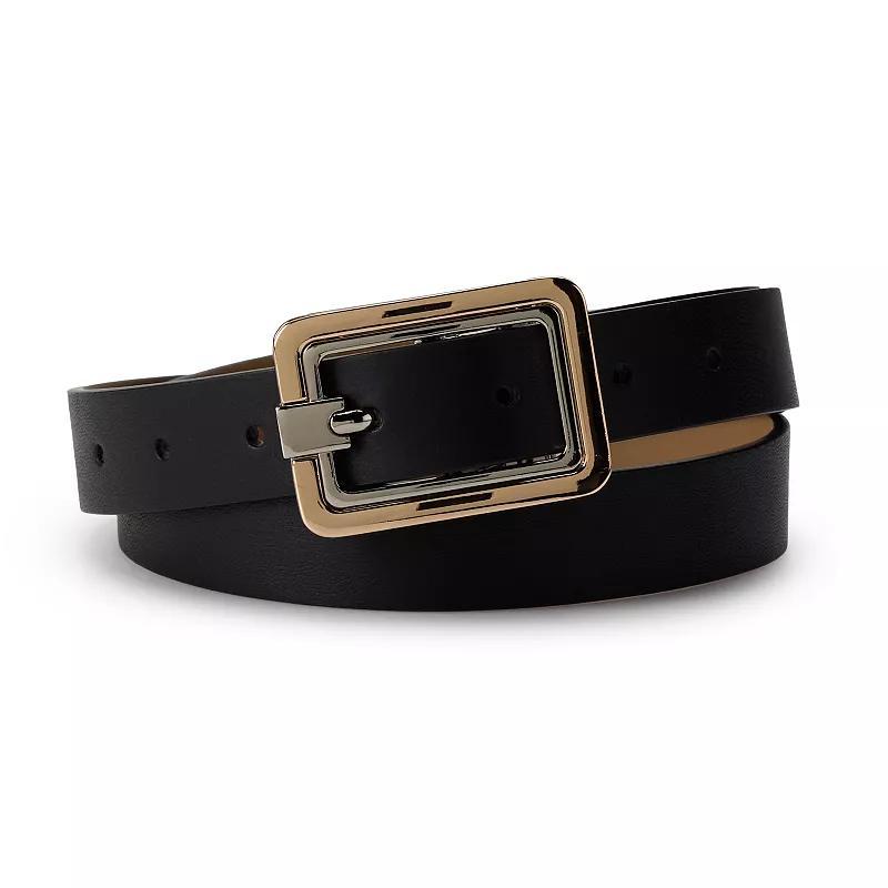 Womens Nine West Reversible Two Tone Finish Buckle Belt Product Image