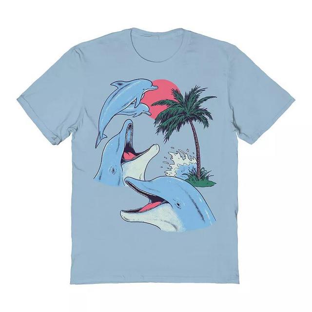 Mens COLAB89 by Threadless Four Dolphin Palm Tree Graphic Tee Product Image