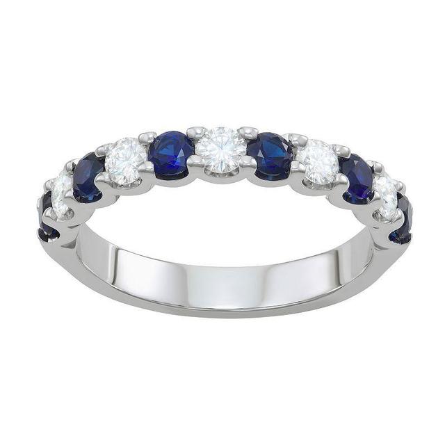 Charles & Colvard 14k White Gold 1 1/2 Carat T.W. Lab-Created Moissanite & Lab Created Sapphire Ring, Womens Product Image