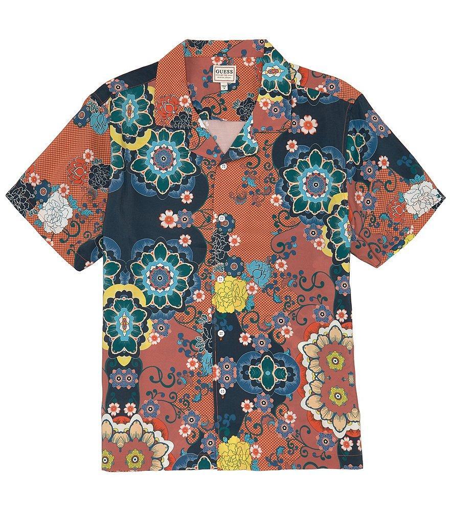 Guess Short Sleeve Pacific Bloom Woven Shirt Product Image