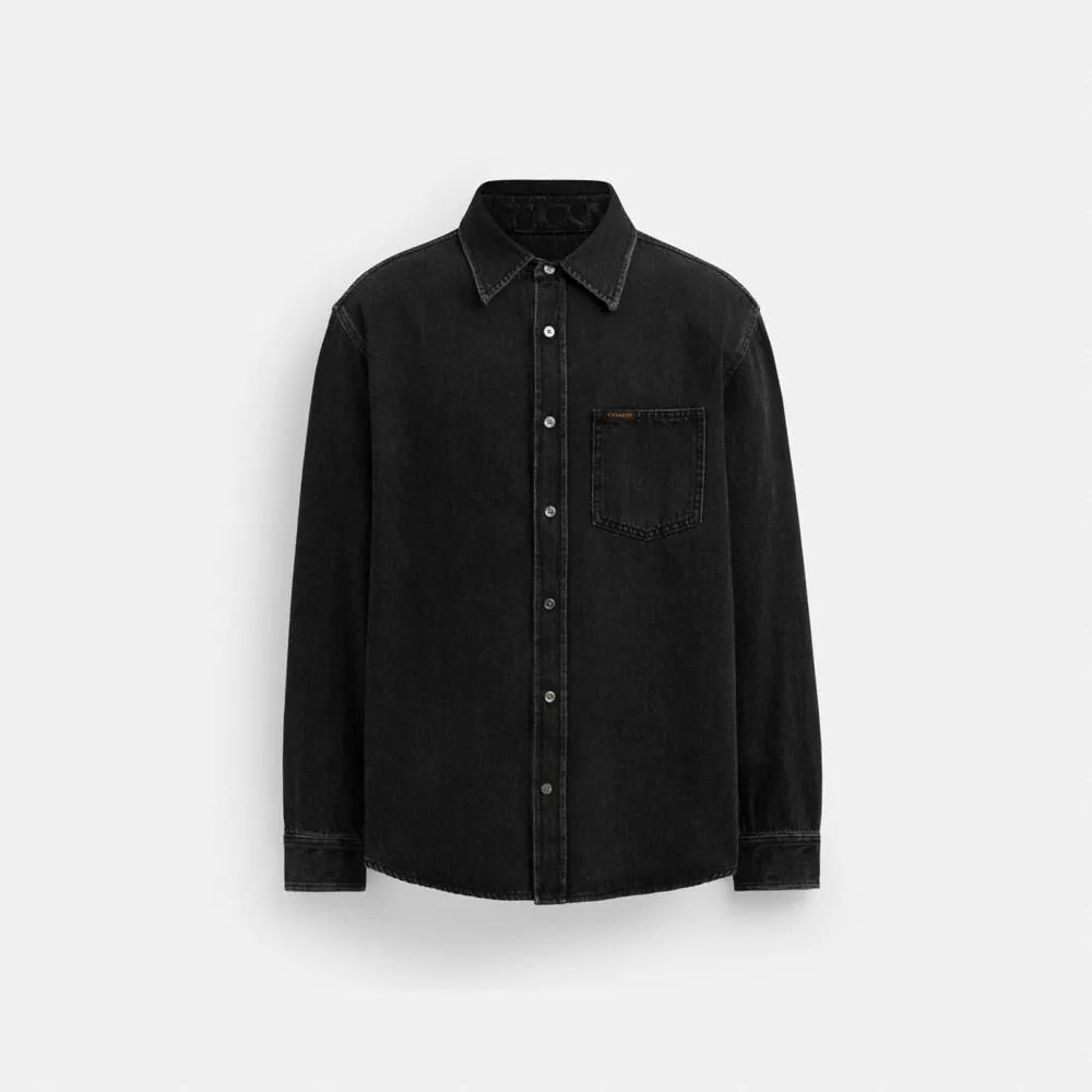 Black Denim Shirt In Organic Cotton Product Image