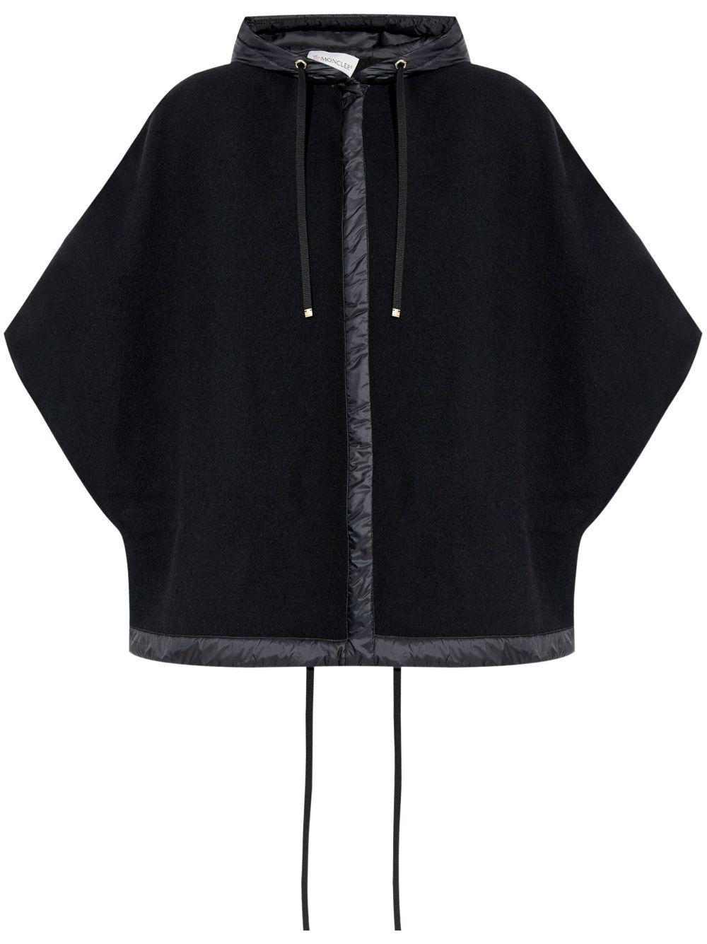 MONCLER Hooded Down Poncho In Black Product Image