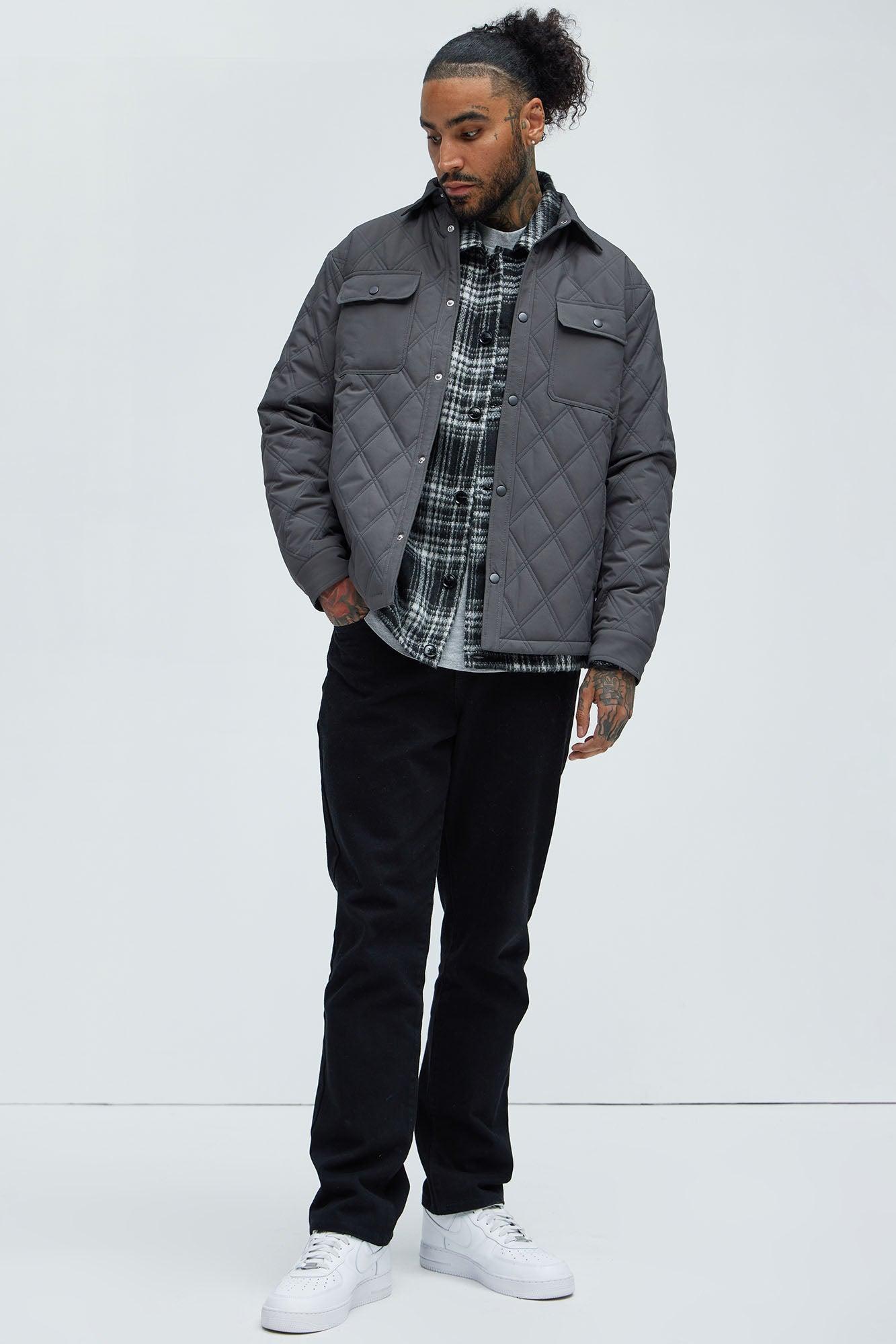 Auburn Quilted Shirt Jacket - Charcoal Product Image