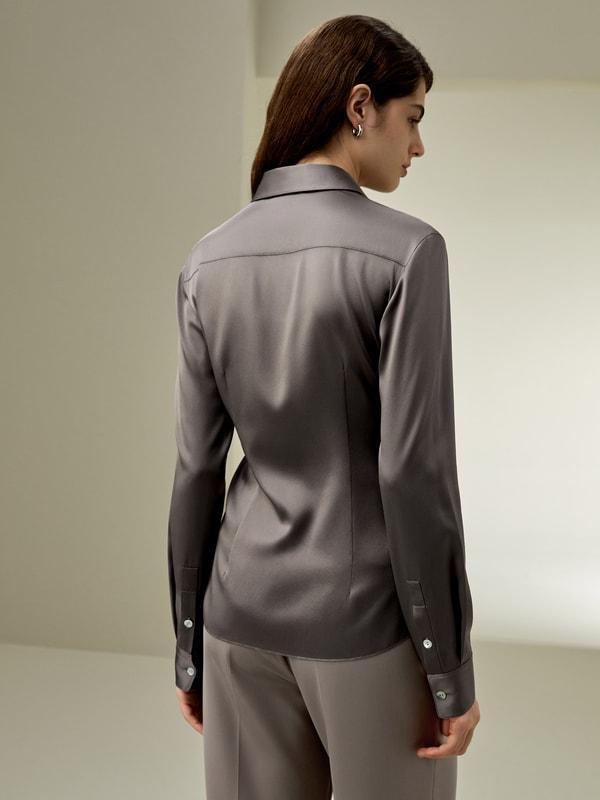 Elegant Silhouette Silk Shirt Product Image