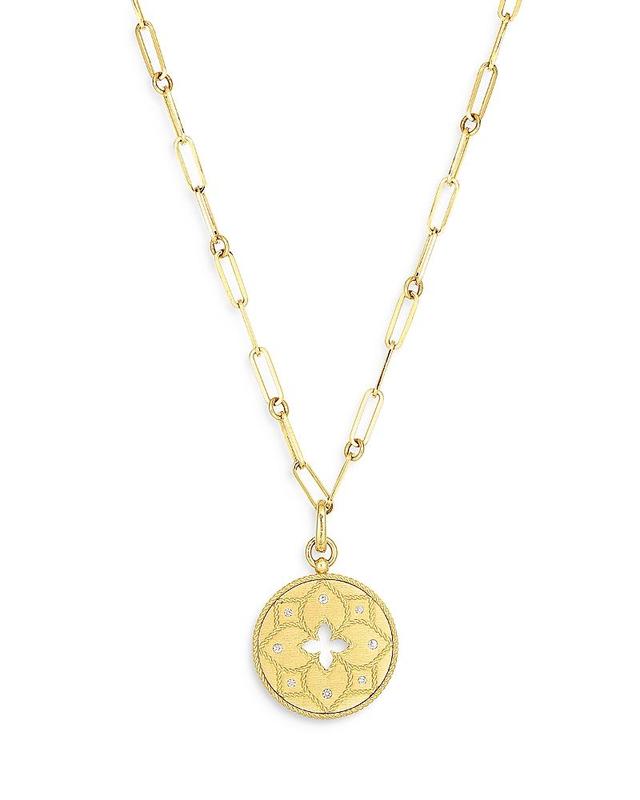 Womens Venetian Princess 18K Yellow Gold & Diamond Medallion Necklace Product Image