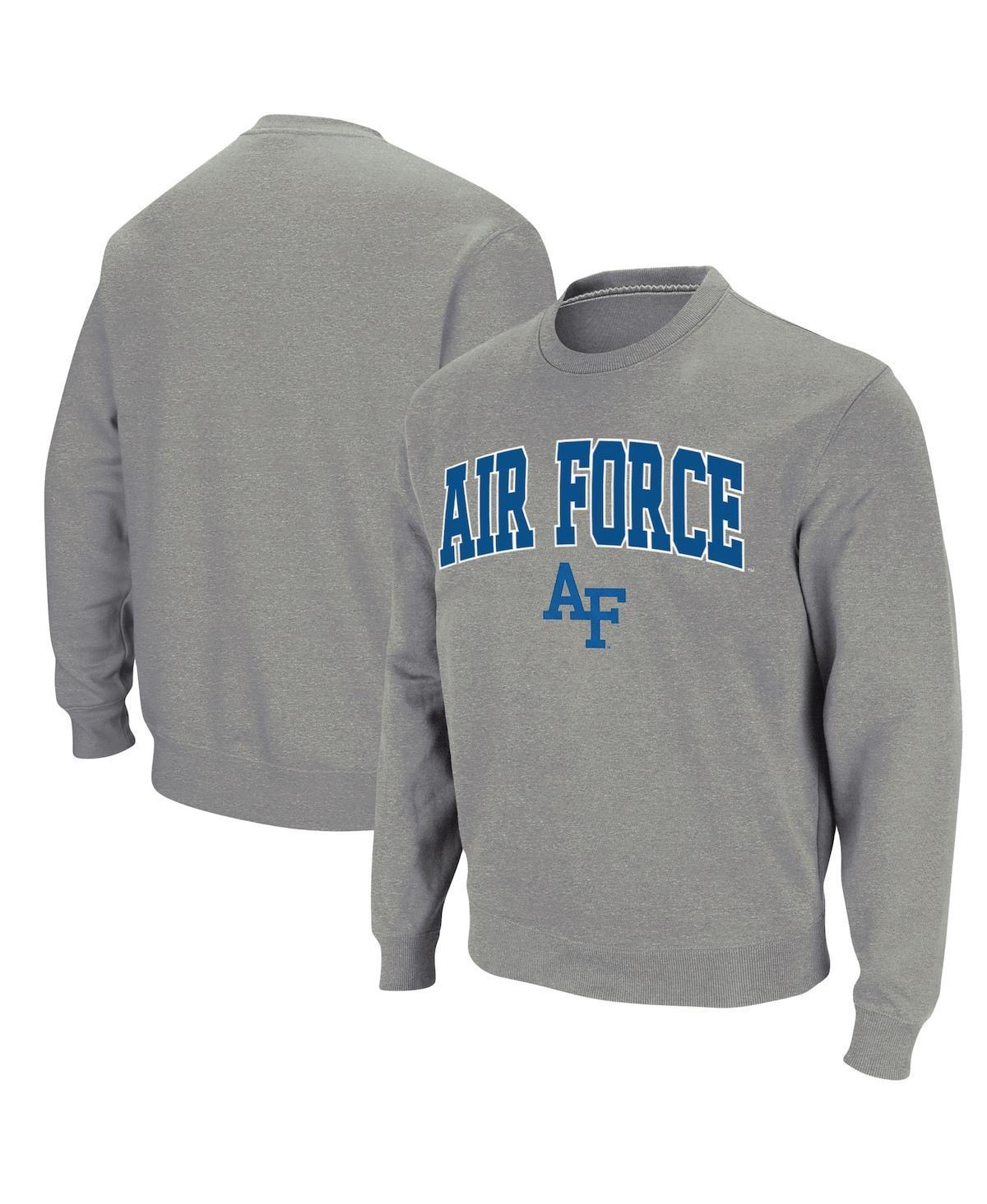 Mens Colosseum Heathered Gray Air Force Falcons Arch & Logo Sweatshirt Product Image