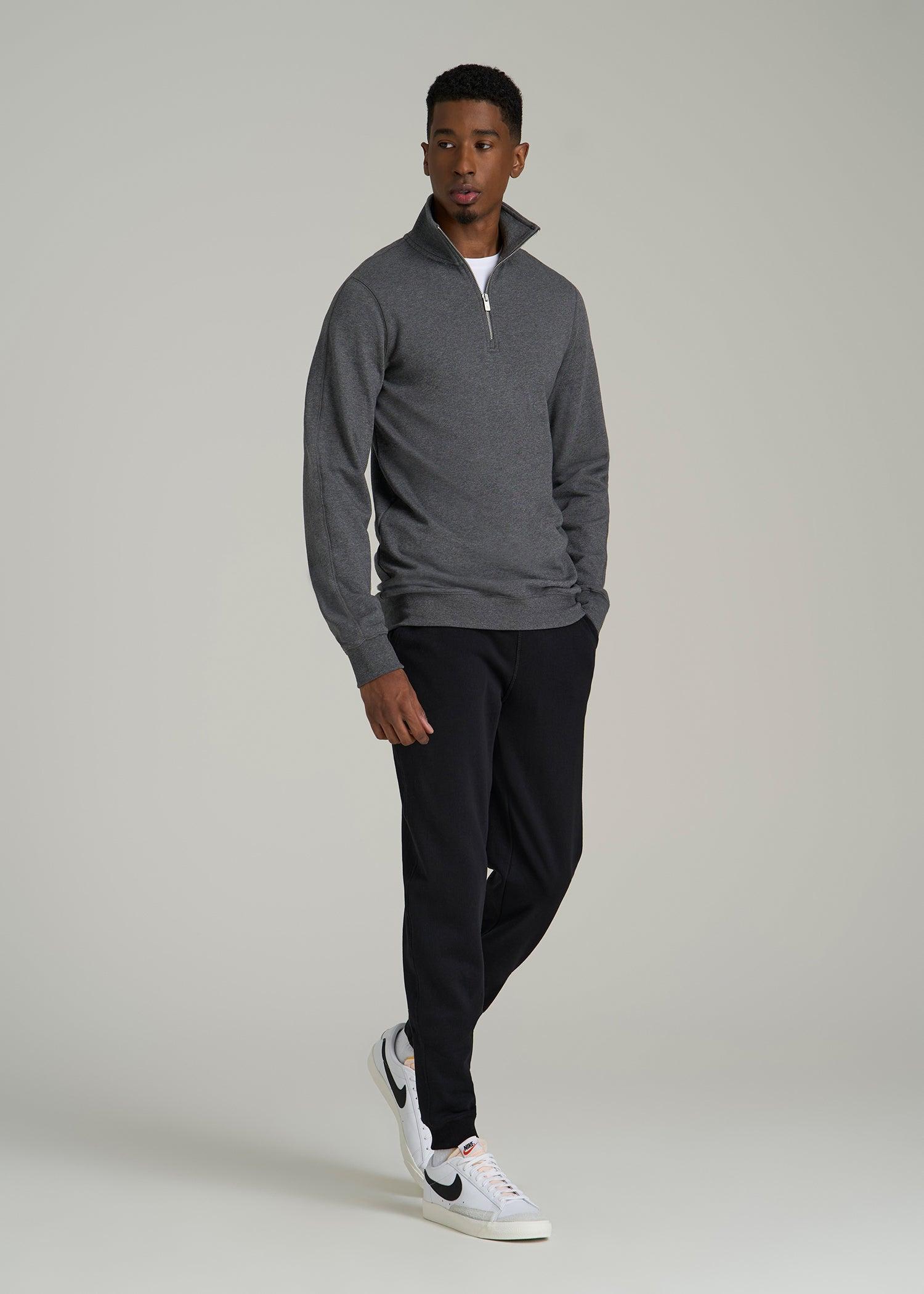 Wearever 2.0 French Terry Quarter-Zip Tall Men's Sweatshirt in Charcoal Mix Product Image