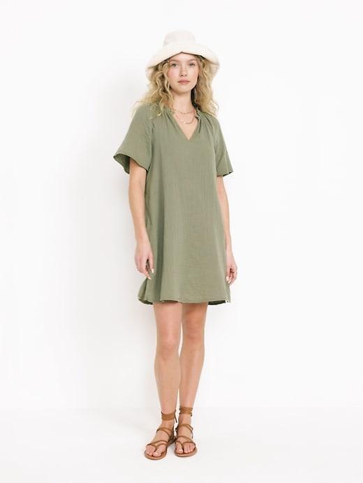 Crinkle Gauze Mini Swing Dress Product Image