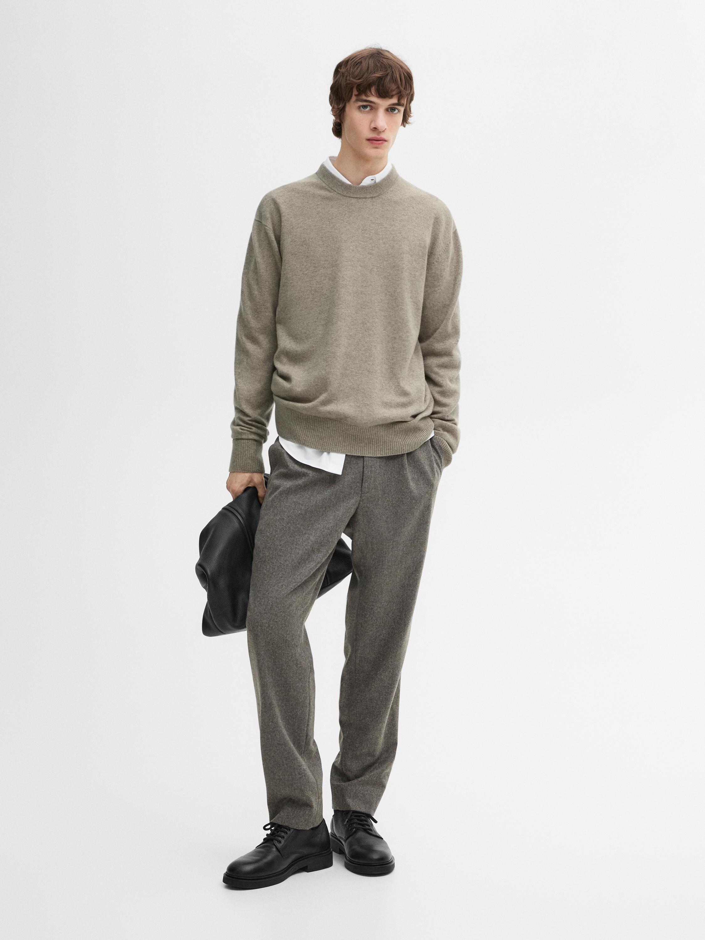 100% cashmere knit sweater · Washed, Aquamarine, Copper · Sweaters And Cardigans | Massimo Dutti product image