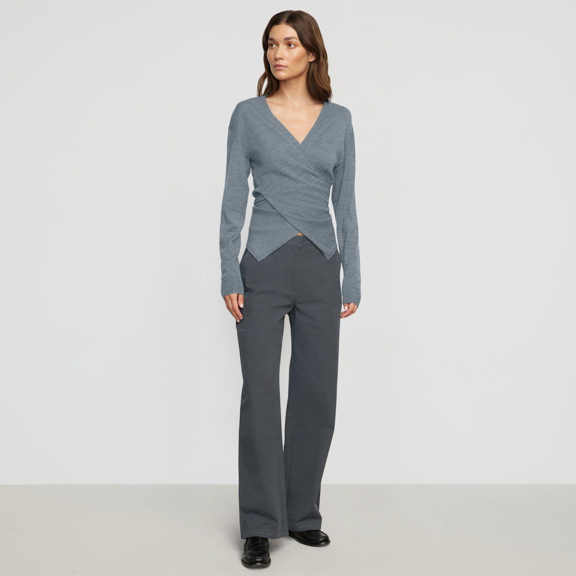 Eleni Contrast-Stitch Straight Leg Pant Product Image