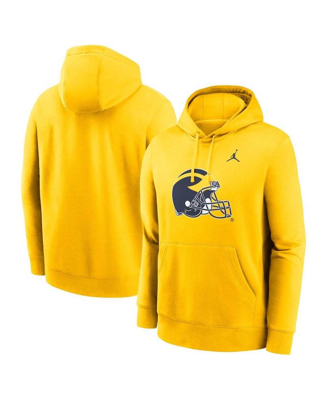 Jordan Mens Maize Michigan Wolverines Primetime Alternate Logo Club Fleece Pullover Hoodie Product Image