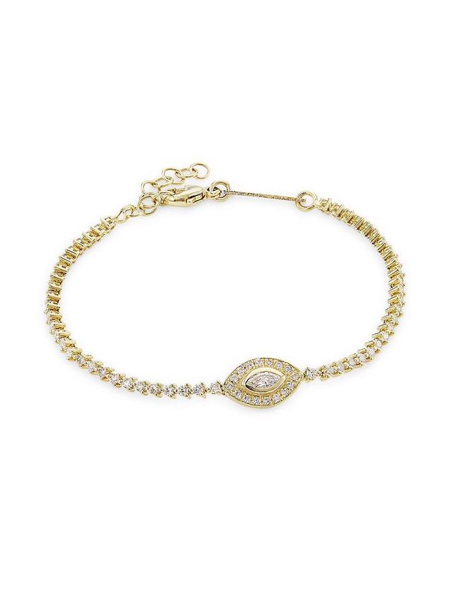 Womens 14K Yellow Gold & 1.28 TCW Diamond Tennis Bracelet Product Image