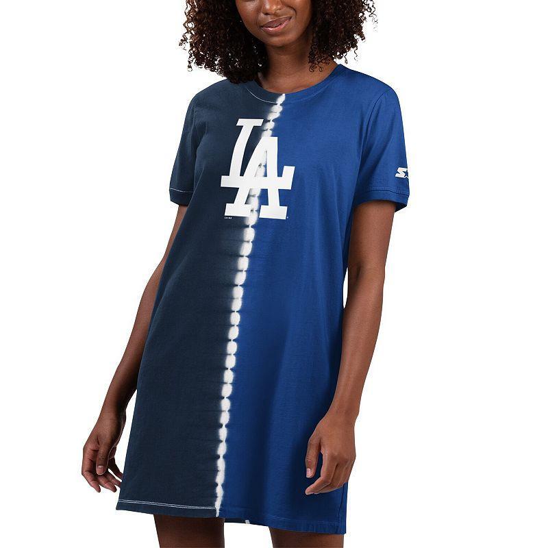 Womens Starter /Royal Los Angeles Dodgers Ace Tie-Dye Sneaker Dress Blue Product Image