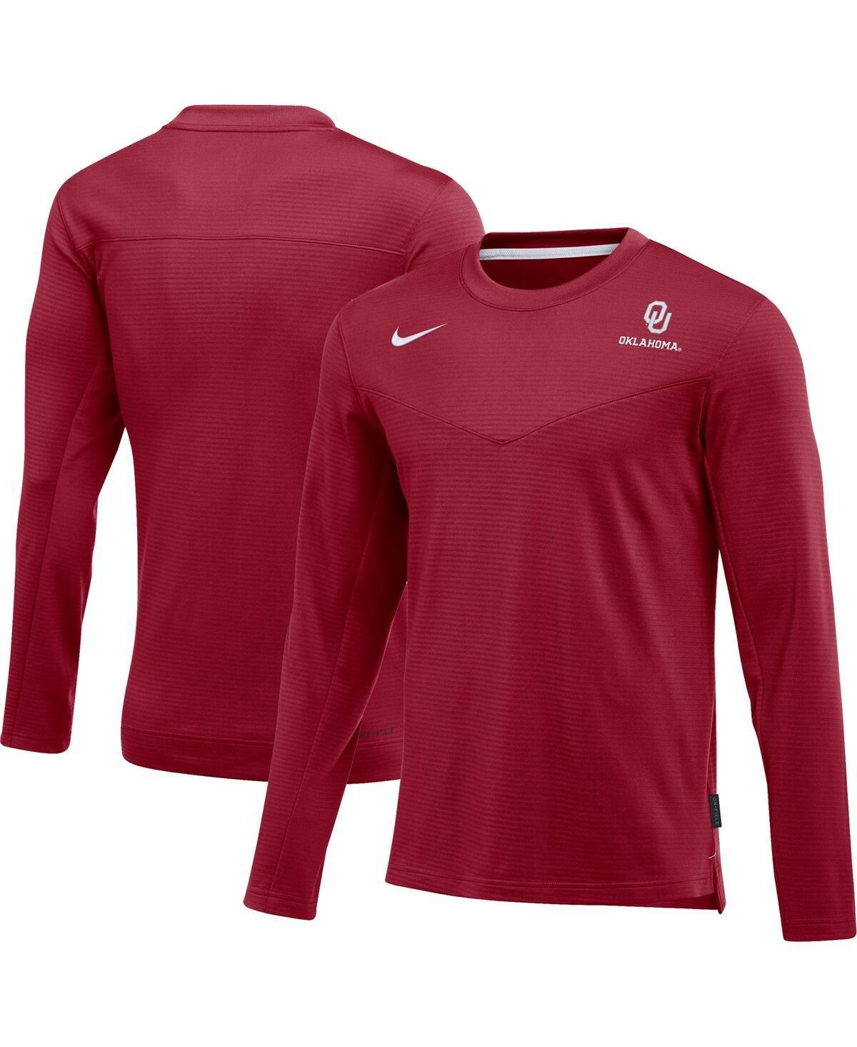 Mens Nike Crimson Oklahoma Sooners Game Day Sideline Performance Long Sleeve T-shirt Product Image