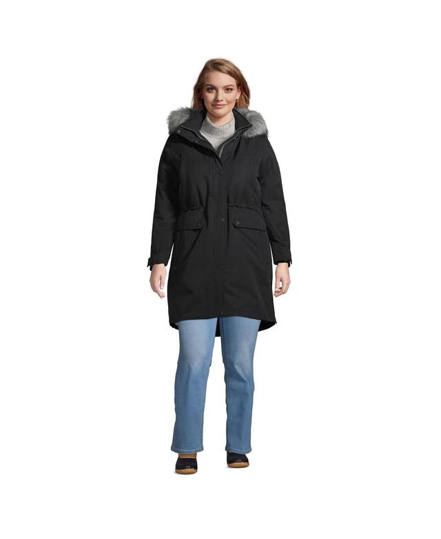 Plus Size Lands End Expedition Down Waterproof Winter Parka, Womens Dark Blue Product Image