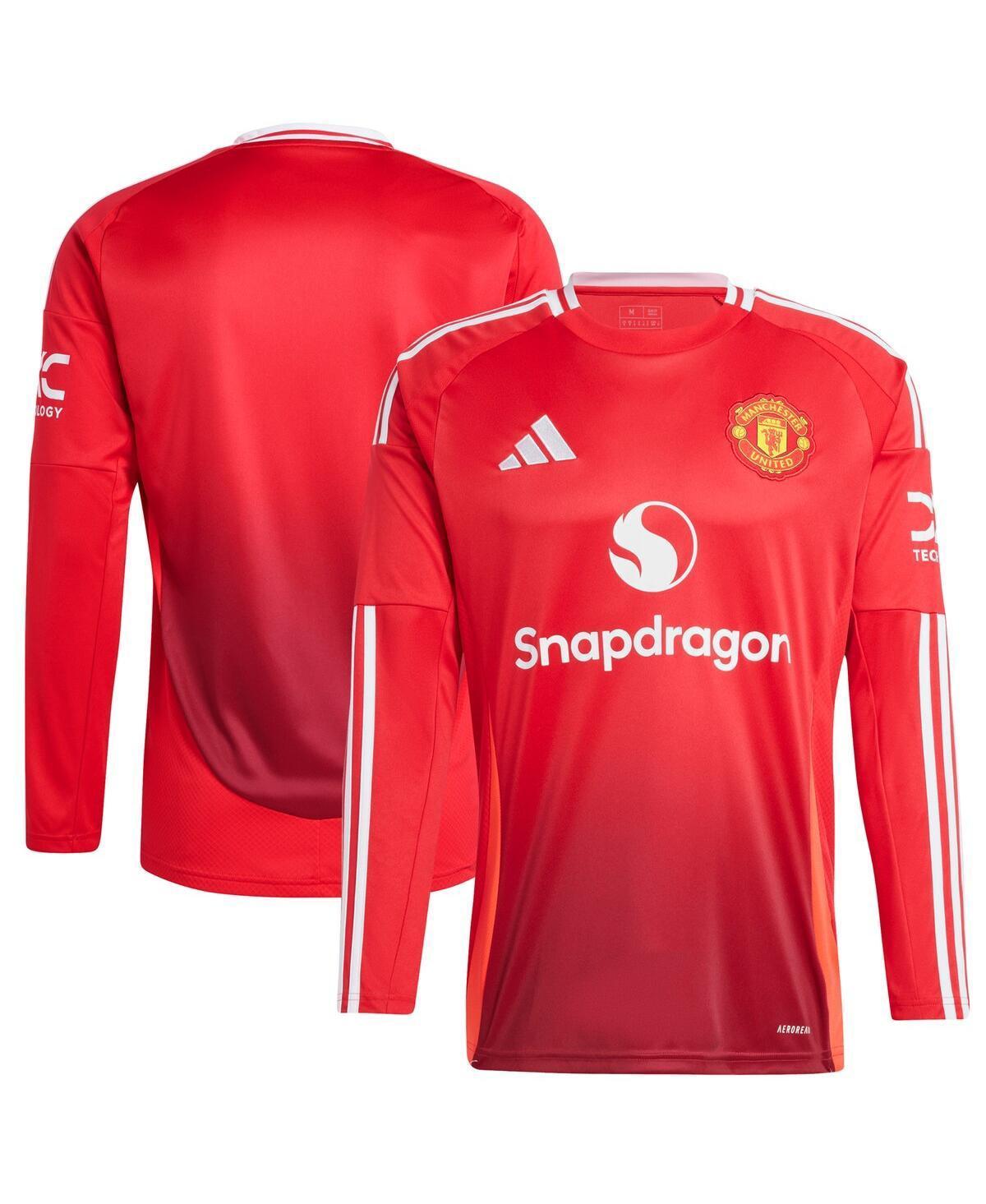 Adidas Mens Red Manchester United 2024/25 Home Long Sleeve Replica Jersey - Red Product Image