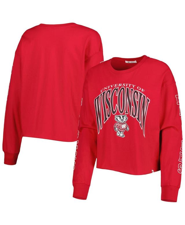 Womens 47 Brand Red Wisconsin Badgers Parkway Ii Cropped Long Sleeve T-shirt Product Image