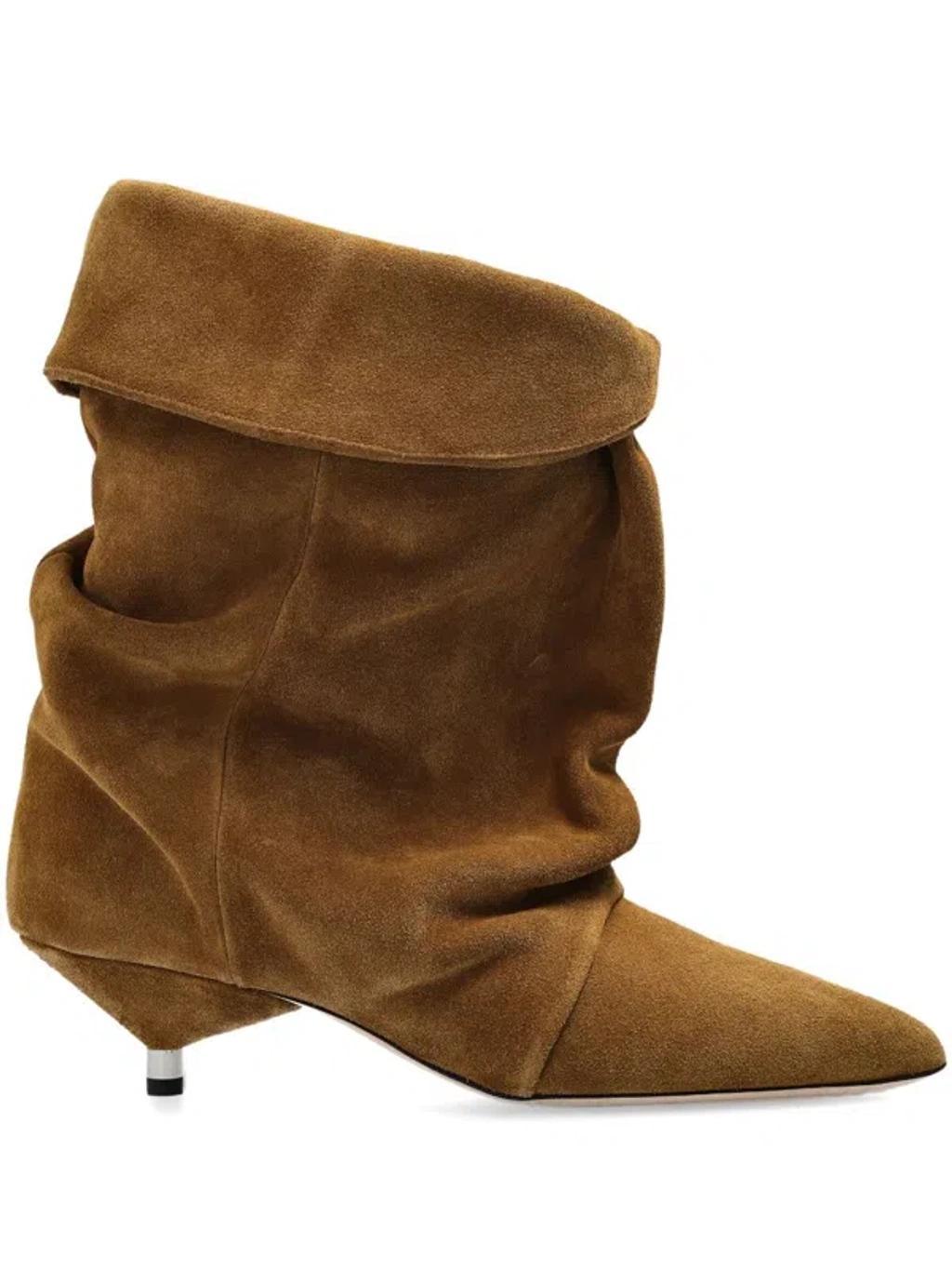 ISABEL MARANT Edrik Pointed Toe Ankle Boots In Brown Product Image