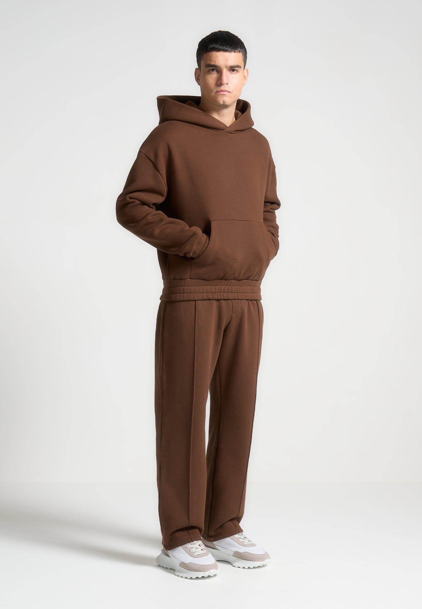 Éternel 420GSM Cropped Hoodie - Brown Male Product Image